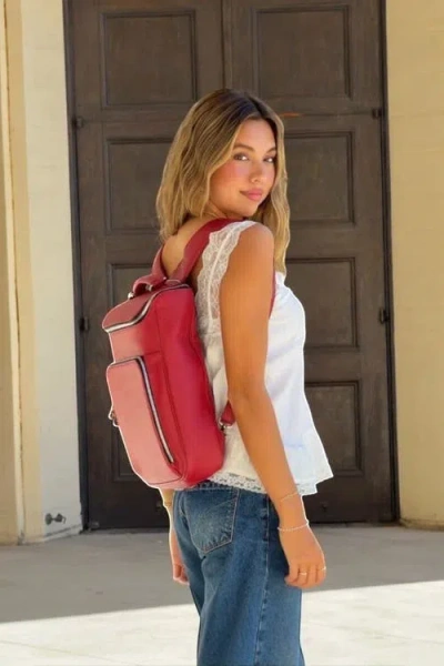 Luis Steven Medium Laptop Pack In Red