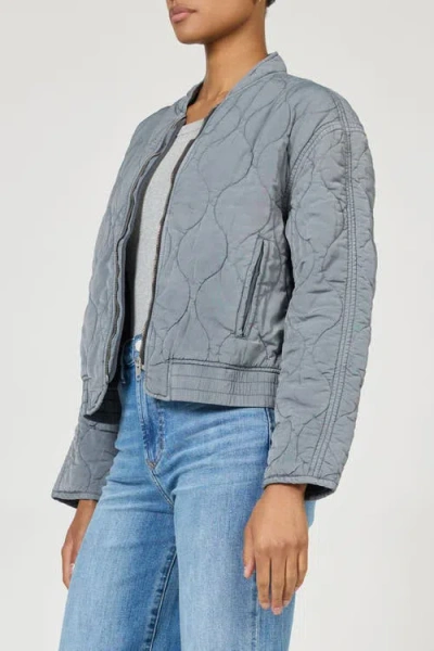Dear John Maverick Zip Front Quilted Jacket In Blue