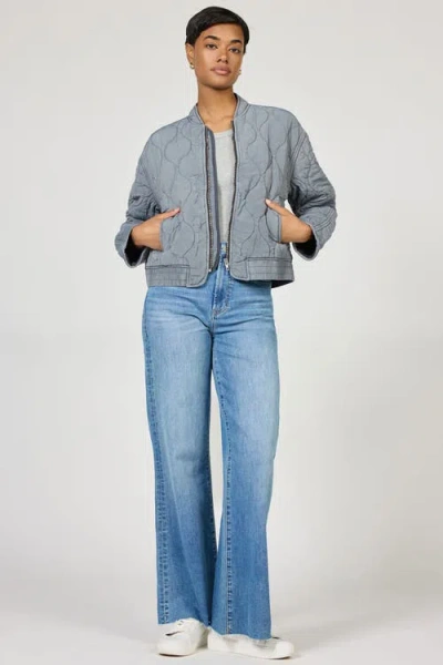 Dear John Maverick Zip Front Quilted Jacket In Blue