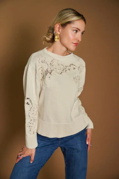 Maison Common Cotton Pullover With Embroidery In Sand