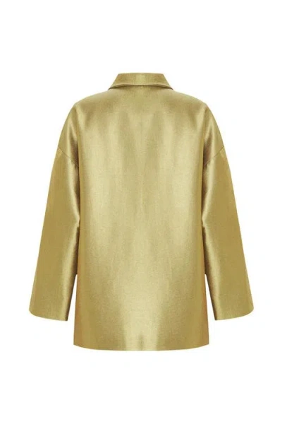 Exquise Adale Wrap Front Blazer In Gold