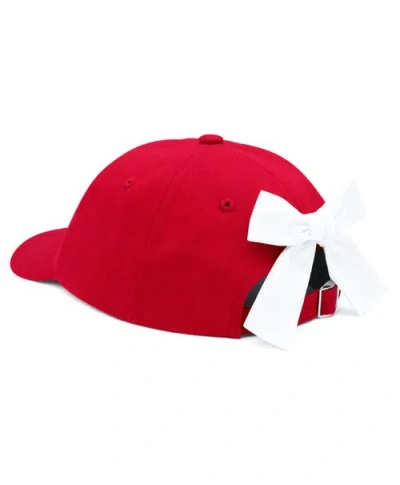 Bits & Bows Touch Down Bow Baseball Hat In Red