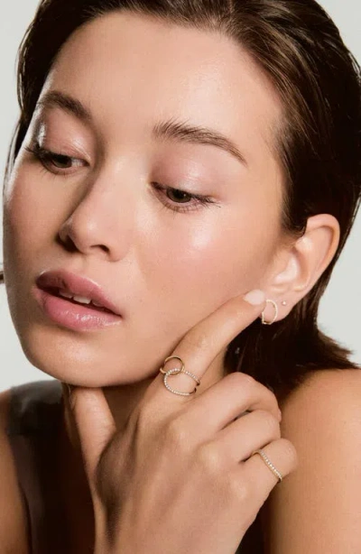 Mejuri Interconnected Loop Pavé Diamond Ring In Gold