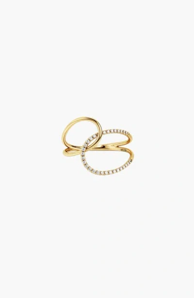 Mejuri Interconnected Loop Pavé Diamond Ring In Gold