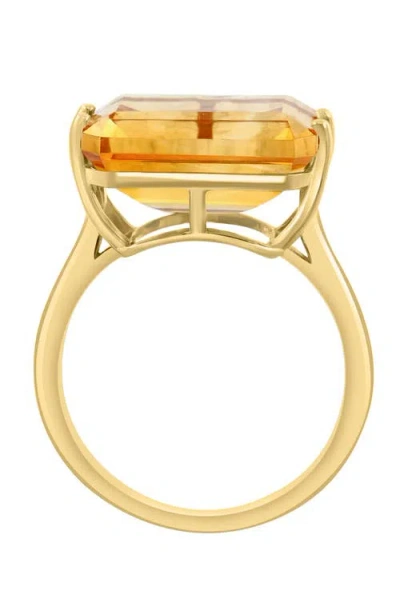 Effy 14k Yellow Gold Citrine Emerald Cut Solitaire Statement Ring In Pattern