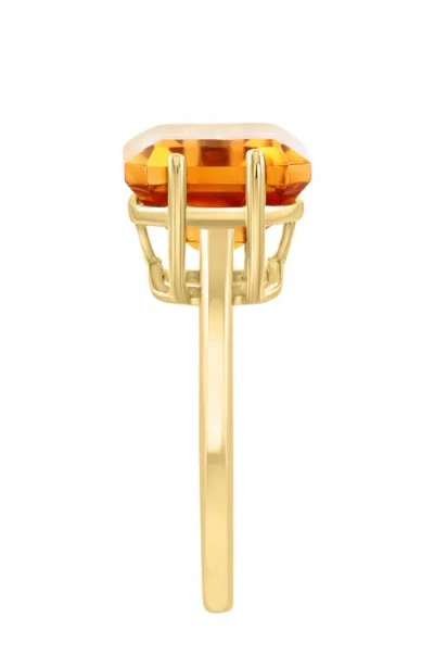 Effy 14k Yellow Gold Citrine Emerald Cut Solitaire Statement Ring In Pattern