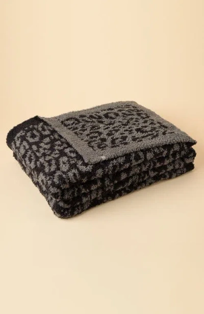Softies Wildly Soft Marshmallow Leopard Blanket In Black