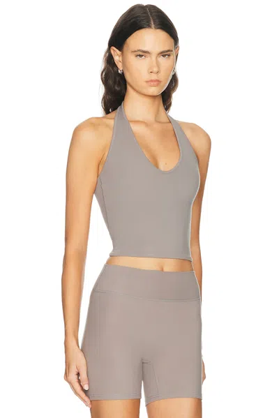 437 The Halter Tank Top In Gray