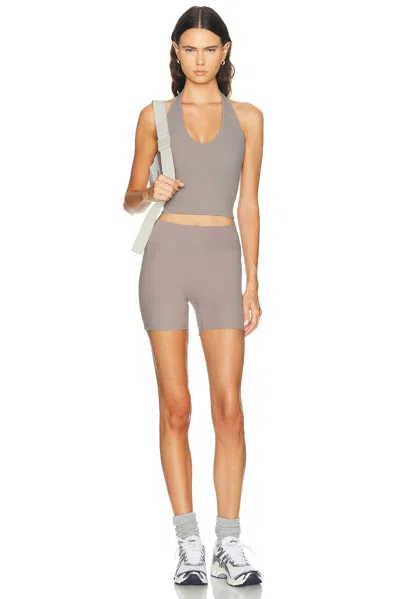 437 The Halter Tank Top In Gray