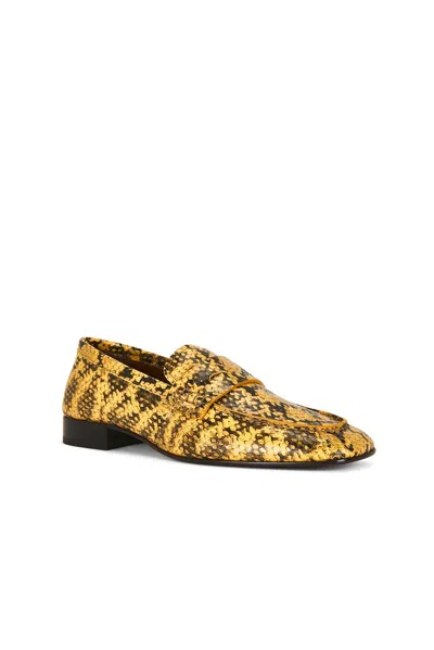 Dries Van Noten Snakeskin-effect Leather Loafers In Yellow