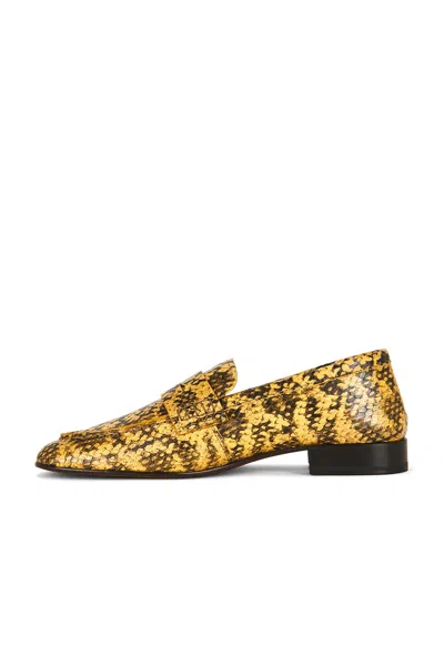 Dries Van Noten Snakeskin-effect Leather Loafers In Yellow