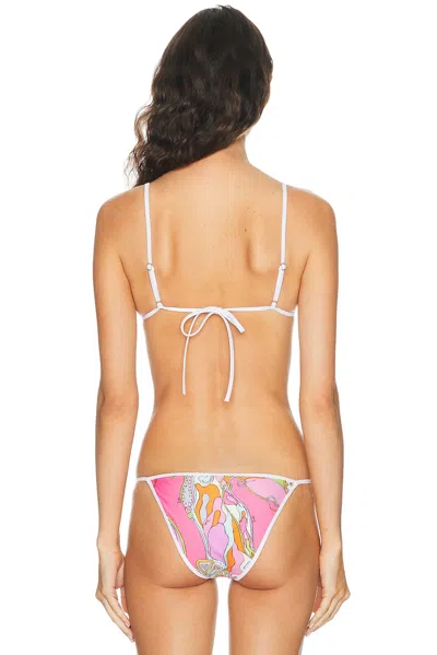 Pucci Lycra Triangle Bikini Top In Multicolor