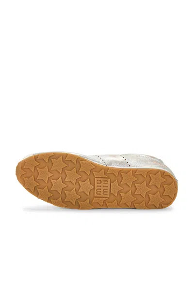 Miu Miu Plume Sneaker In Silver