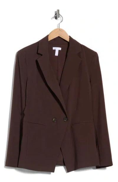 Leith Tailored Double Breasted Blazer In Brown