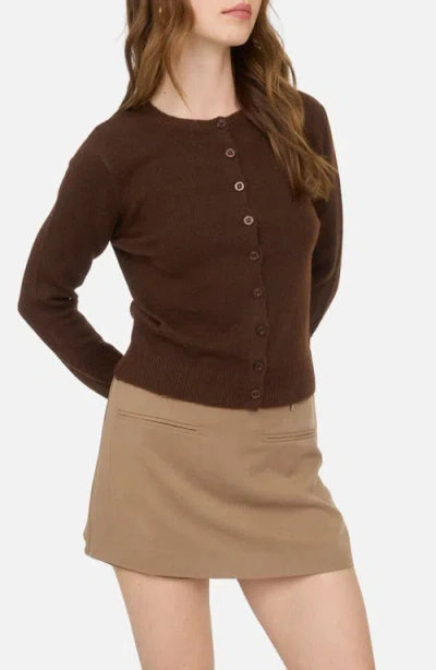 Blu Pepper Button Down Cardigan In Brown