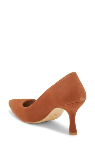 Stuart Weitzman Isla Leather Pump In Brown