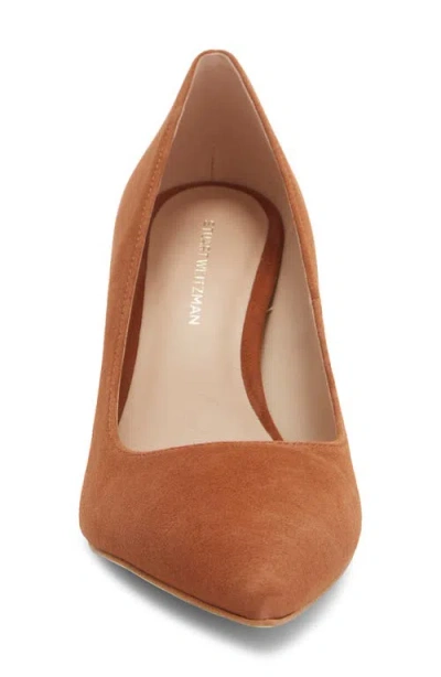 Stuart Weitzman Isla Leather Pump In Brown
