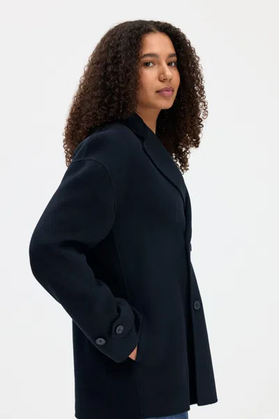 Filippa K Audrey Wool Doublé Jacket In Navy