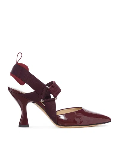 Fendi Slingback Pointed-toe Pumps In Red