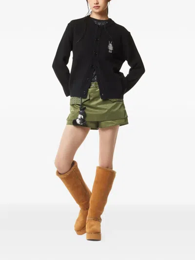Mcm Rabbit-patch Cardigan In Black