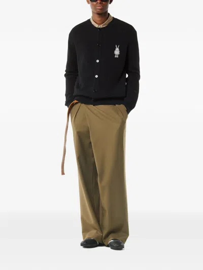 Mcm Rabbit-patch Cardigan In Black