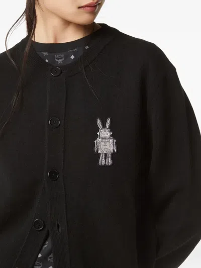 Mcm Rabbit-patch Cardigan In Black