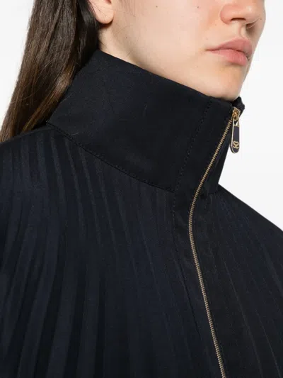 Sandro Plissé-effect Zip-up Bomber Jacket In Black