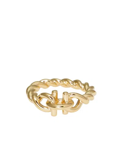 Ferragamo Torchon Gancini Ring In Neutral