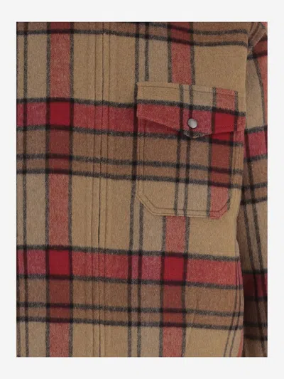 Woolrich Multi Wool-blend Check Pattern Cropped Jacket In Multi