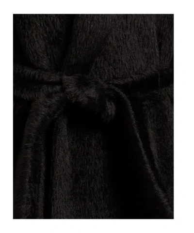 Max Mara Minimalist Long Coat In Black