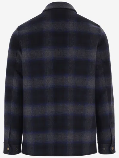 Woolrich Multi Check Pattern Wool-blend Flap Pockets Shirt In Multi