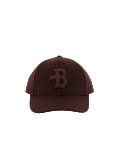 Ballantyne Monogram Patch Cap In Burgundy