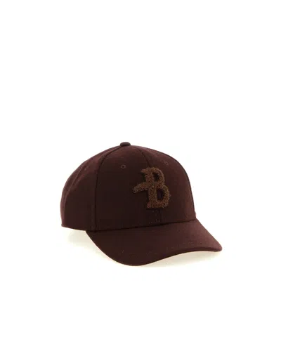 Ballantyne Monogram Patch Cap In Burgundy