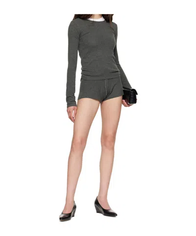 Essentials Logo-patch Shorts In Gray