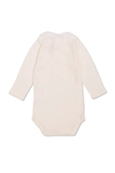 Bonpoint Long-sleeve Bodysuit In White