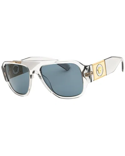 Versace Rectangular Acetate Sunglasses For Men In Pink