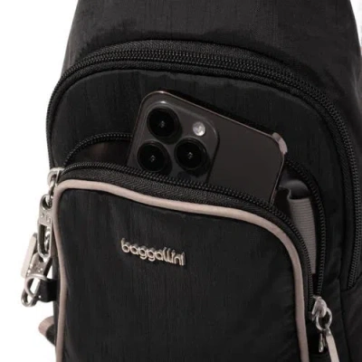Baggallini Securtex Classic Anti-theft Daytripper Sling Bag In Black
