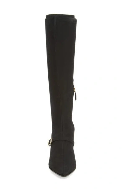 Prada Stretch Knee High Boot In Black