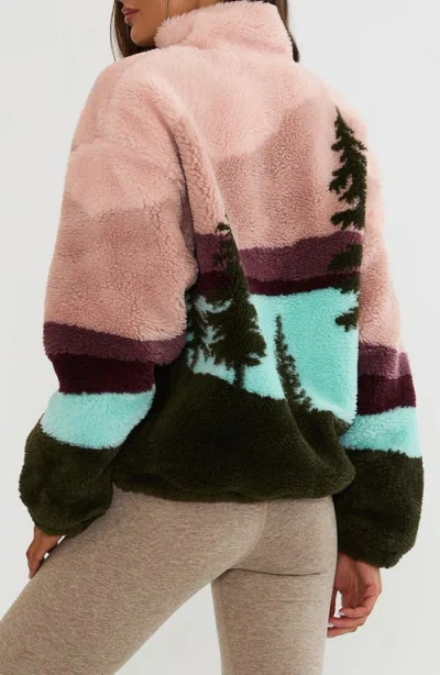 Beach Riot Leona Faux Fur Shearling Pullover In Multi
