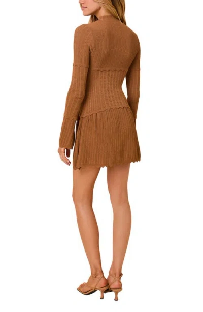 Solid & Striped Amara Ribbed Minidress In Brown