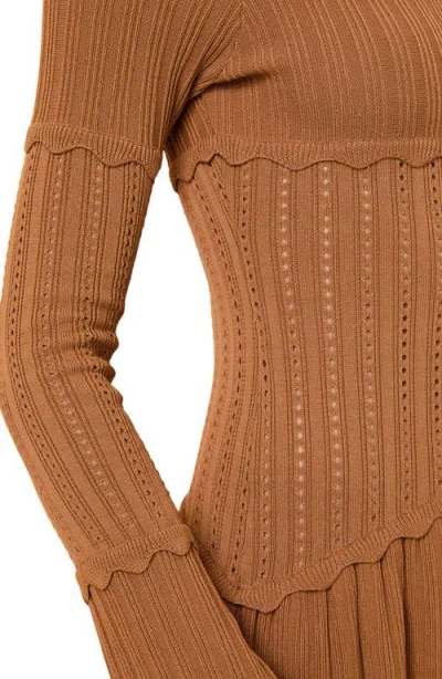 Solid & Striped Amara Ribbed Minidress In Brown