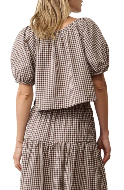 Marine Layer Gia Gingham Pima Cotton Top In Multi
