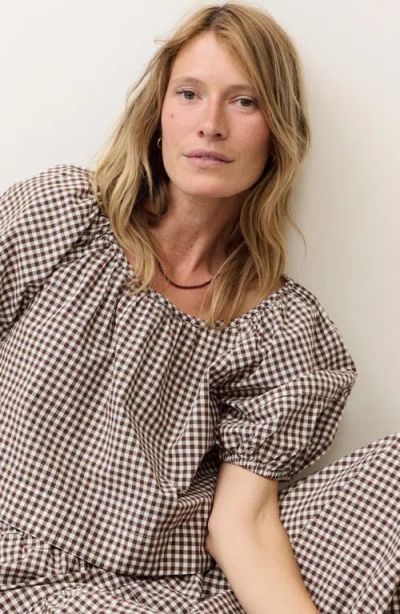 Marine Layer Gia Gingham Pima Cotton Top In Multi