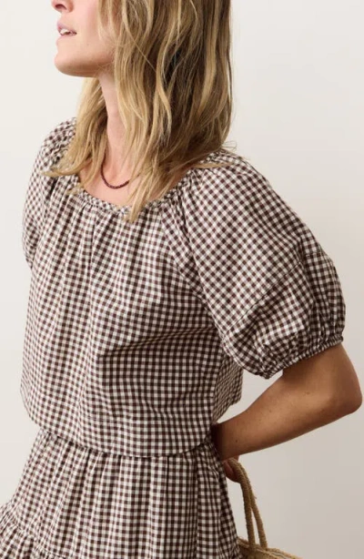 Marine Layer Gia Gingham Pima Cotton Top In Multi