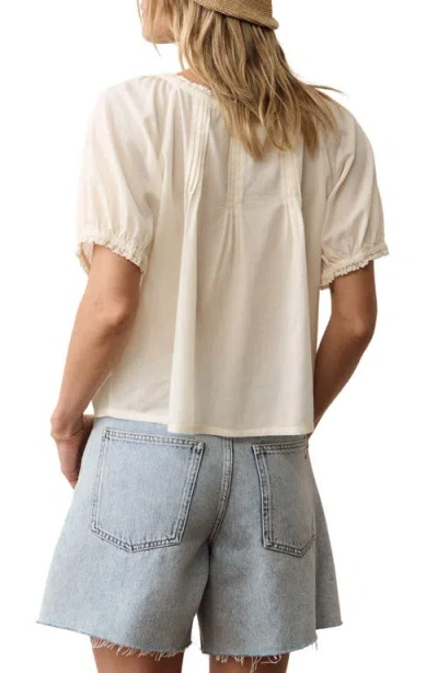 Marine Layer Celina Puff Top In White