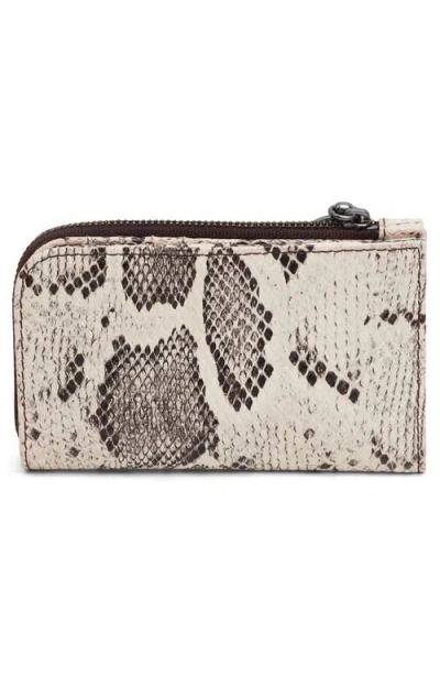 Aimee Moxy Snake Embossed Leather Slim Wallet In Neutral