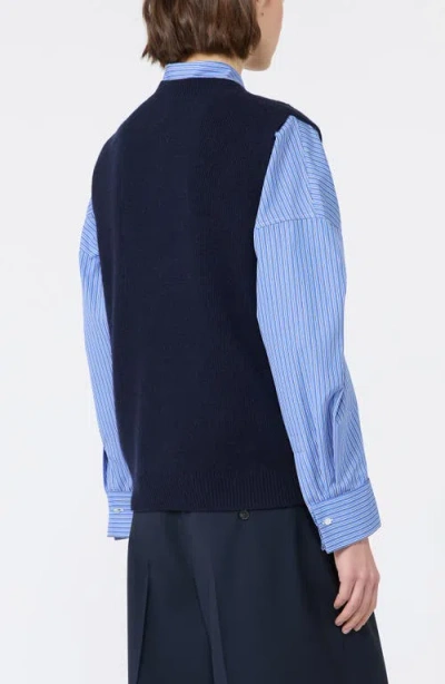 Weekend Max Mara Intarsia-knit Sleeveless Virgin-wool Sweater In Black