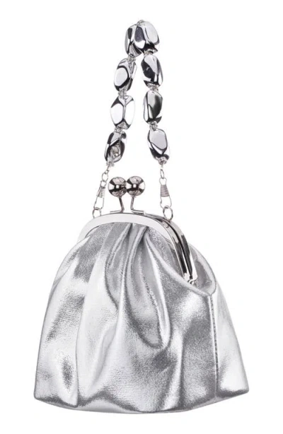 Nina Vespera Frame Clutch In Silver