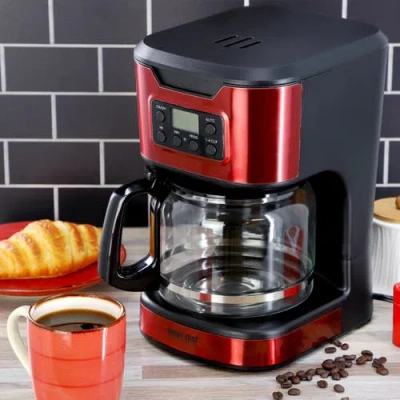 Better Chef 12 Cup Stainless Steel Programmable Coffee Maker In Red