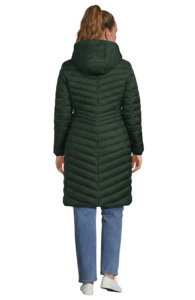 Lands' End Plus Size Wanderweight Packable Down Coat In Metallic